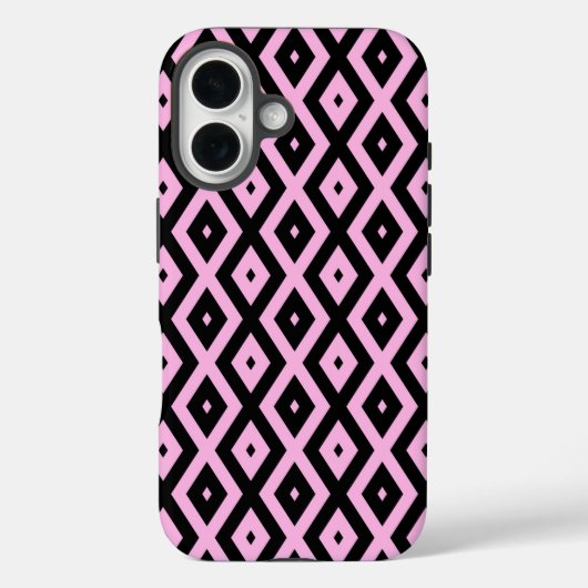 Schwarz-Rosa-Muster Case-Mate iPhone Hülle (Rückseite)