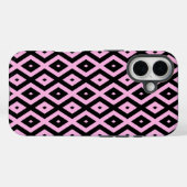 Schwarz-Rosa-Muster Case-Mate iPhone Hülle (Rückseite (Horizontal))