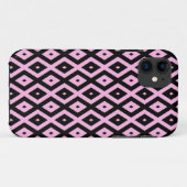 Schwarz-Rosa-Muster Case-Mate iPhone Hülle (Rückseite (Horizontal))