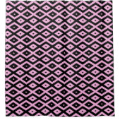 Schwarz-Rosa-Muster Duschvorhang (Vorderseite)