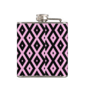 Schwarz-Rosa-Muster Flachmann (Rückseite)