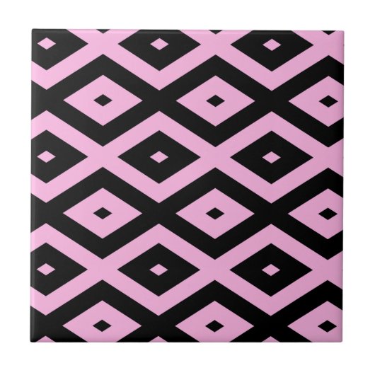 Schwarz-Rosa-Muster Fliese (Vorderseite)