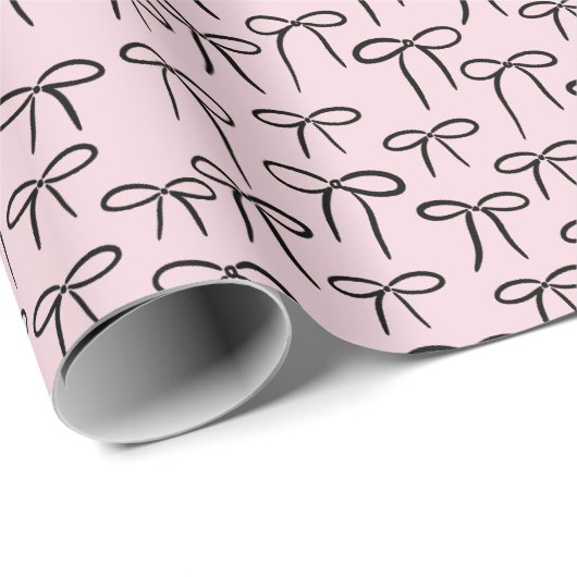 Schwarz-Rosa-Muster Geschenkpapier (Rolleneckpunkt)