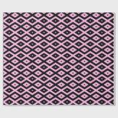 Schwarz-Rosa-Muster Geschenkpapier (Flach)