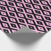 Schwarz-Rosa-Muster Geschenkpapier (Ecke)