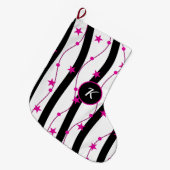 Schwarz-Rosa-Muster Großer Weihnachtsstrumpf (Vorderansicht (hängend))