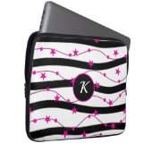 Schwarz-Rosa-Muster Laptopschutzhülle (Vorne Rechts)