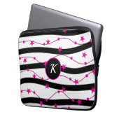 Schwarz-Rosa-Muster Laptopschutzhülle (Vorderseite Links)