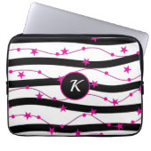 Schwarz-Rosa-Muster Laptopschutzhülle (Vorderseite)