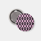 Schwarz-Rosa-Muster Magnet (Vorderseite/Rückseite)