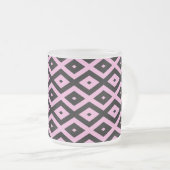 Schwarz-Rosa-Muster Mattglastasse (VorderseiteRechts)