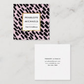 Schwarz-Rosa Muster mit Rahmen Quadratische Visitenkarte (Vorne/Hinten)