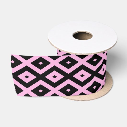 Schwarz-Rosa-Muster Satinband (Spule)