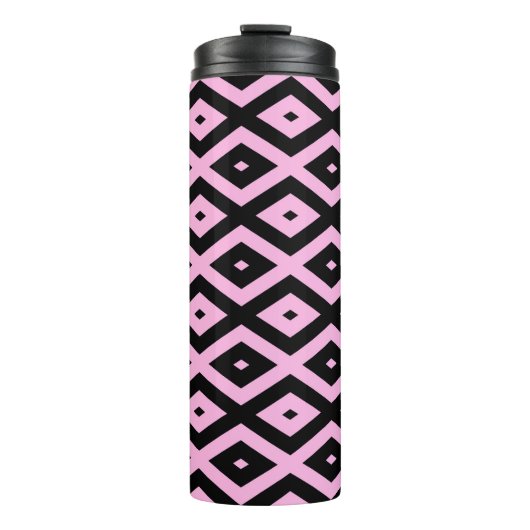 Schwarz-Rosa-Muster Thermosbecher (Vorderseite)