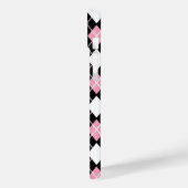 Schwarz/Rosa Nahtlose Raute Muster Case-Mate iPhone Hülle (Rückseite / Links)