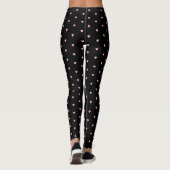 Schwarz Rosa Niedliches Hübsches Muster Leggings (Rückseite)