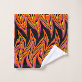 Schwarz, Rosa, Orange und Gelb Badhandtuch Set (Waschlappen)