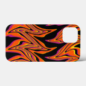 Schwarz, Rosa, Orange und Gelb Case-Mate iPhone Hülle (Rückseite (Horizontal))