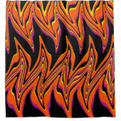 Schwarz, Rosa, Orange und Gelb Duschvorhang (Vorderseite)