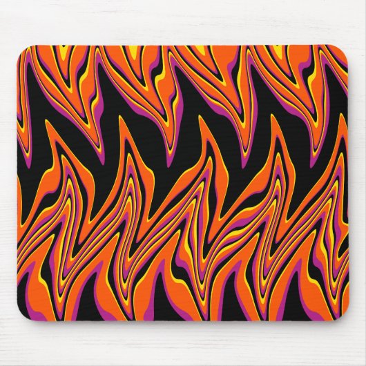 Schwarz, Rosa, Orange und Gelb Mousepad (Vorne)