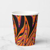 Schwarz, Rosa, Orange und Gelb Pappbecher (Rückseite)