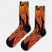 Schwarz, Rosa, Orange und Gelb Socken (Linkes Detail)