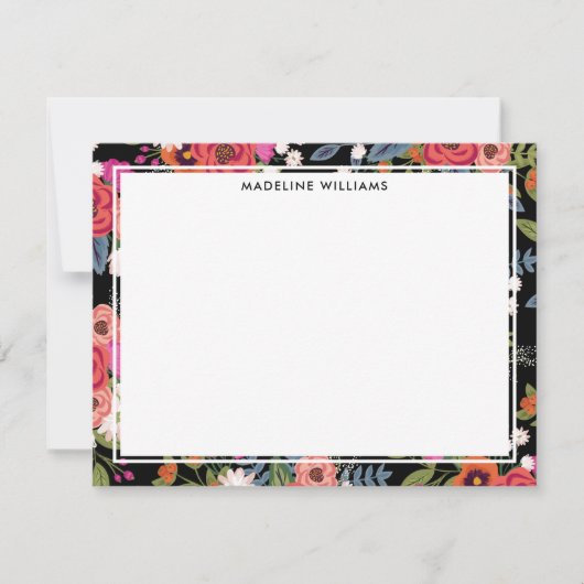 Schwarz-rosa-orangefarbene orangefarbene Border mi Mitteilungskarte (Vorderseite)