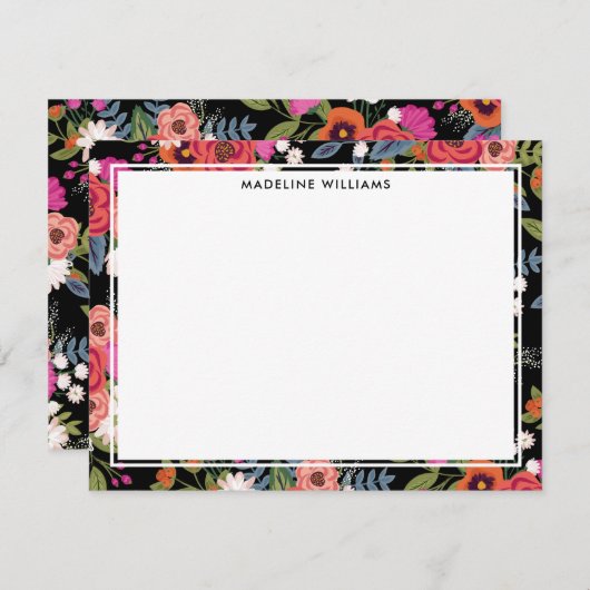 Schwarz-rosa-orangefarbene orangefarbene Border mi Mitteilungskarte (Vorne/Hinten)