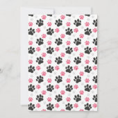 Schwarz-Rosa Paw Print Downer Puppy Lover Pets Einladung (Vorderseite)