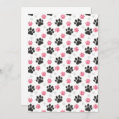 Schwarz-Rosa Paw Print Downer Puppy Lover Pets Einladung (Vorne/Hinten)