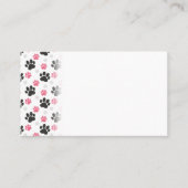 Schwarz-Rosa Paw Print Downer Puppy Lover Pets Platzkarte (Vorderseite)
