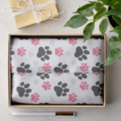 Schwarz-Rosa Paw Print Downer Puppy Lover Pets Seidenpapier (Geschenk)