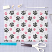 Schwarz-Rosa Paw Print Downer Puppy Lover Pets Seidenpapier (Handwerk)