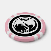 Schwarz-Rosa-Poker-Chip des White Dragon 1000 Pokerchips (Einzeln)
