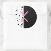 Schwarz-Rosa-Polka-Dot-Design Runder Aufkleber (Tasche)