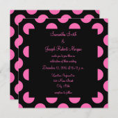 Schwarz-Rosa-Polka-Dot-Hochzeit Einladung (Vorne/Hinten)