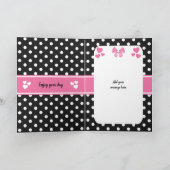 Schwarz-Rosa-Polka-Punkte Foto Geburtstag Gruß Karte (Innenseite)
