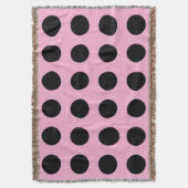 Schwarz-Rosa-Polka-Punkte werfen Decke (Vorderseite Vertikal)