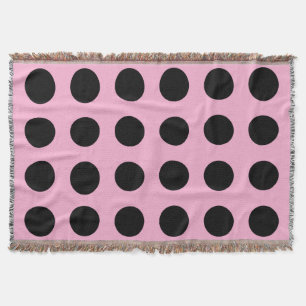 Schwarz-Rosa-Polka-Punkte werfen Decke