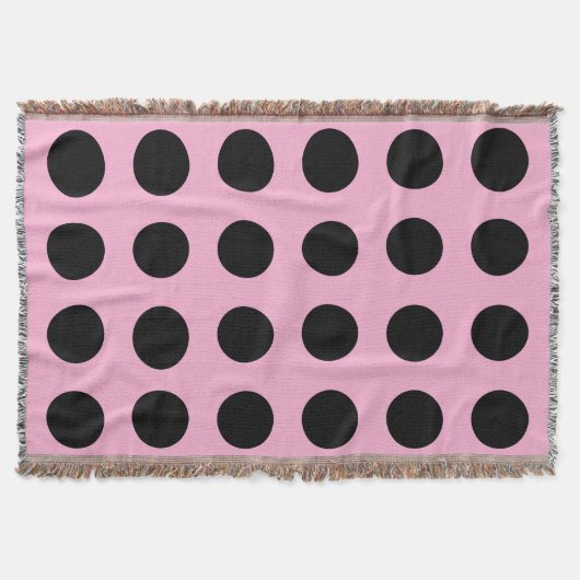 Schwarz-Rosa-Polka-Punkte werfen Decke (Vorderseite)