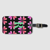 Schwarz-Rosa-Retro Gepäckanhänger (Vorderseite (Horizontal))