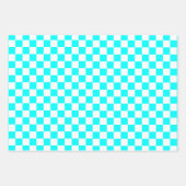 Schwarz-Rosa Retro Schach Schachbrett Muster Geschenkpapier Set (Vorderseite 3)