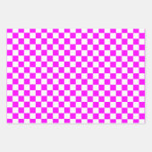 Schwarz-Rosa Retro Schach Schachbrett Muster Geschenkpapier Set (Vorderseite 2)
