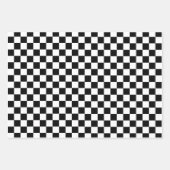 Schwarz-Rosa Retro Schach Schachbrett Muster Geschenkpapier Set (Vorderseite)