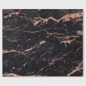 Schwarz Rosa Rose Blush Streifen Marmorgestein Gla Geschenkpapier (Flach)