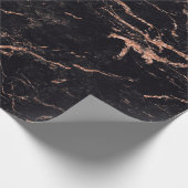 Schwarz Rosa Rose Blush Streifen Marmorgestein Gla Geschenkpapier (Ecke)