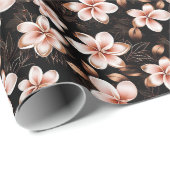 Schwarz Rosa Rose Gold Brautparty Geschenkpapier (Rolleneckpunkt)