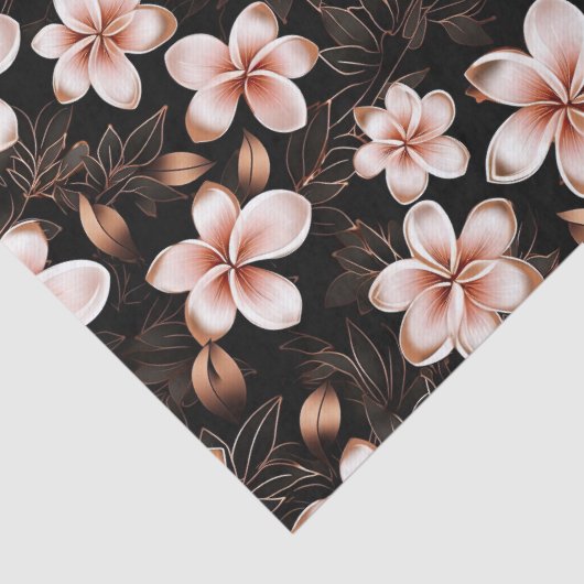 Schwarz Rosa Rose Gold Brautparty Seidenpapier (Detail)