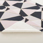 Schwarz Rosa Rose Gold Geometrie Sherpadecke (3/4)