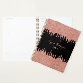 Schwarz-Rosa-Rose-Gold-Glitzer-Tropfen-Planer Planer (Anzeige)